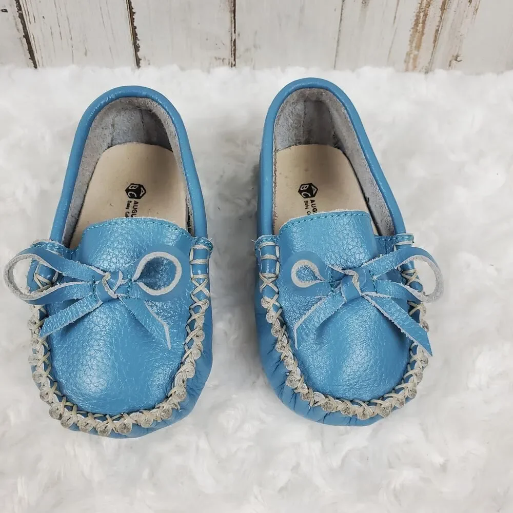 Augusta Baby Leather Moccasin Loafers Blue Size 6